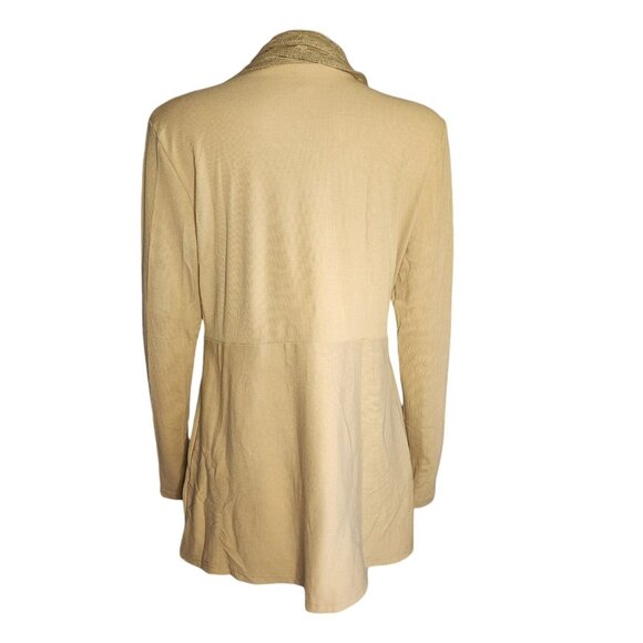 NWT DRESSFO Solid All Tan Long Sleeve Cardigan Sweater Womens Size XL - Picture 3 of 8